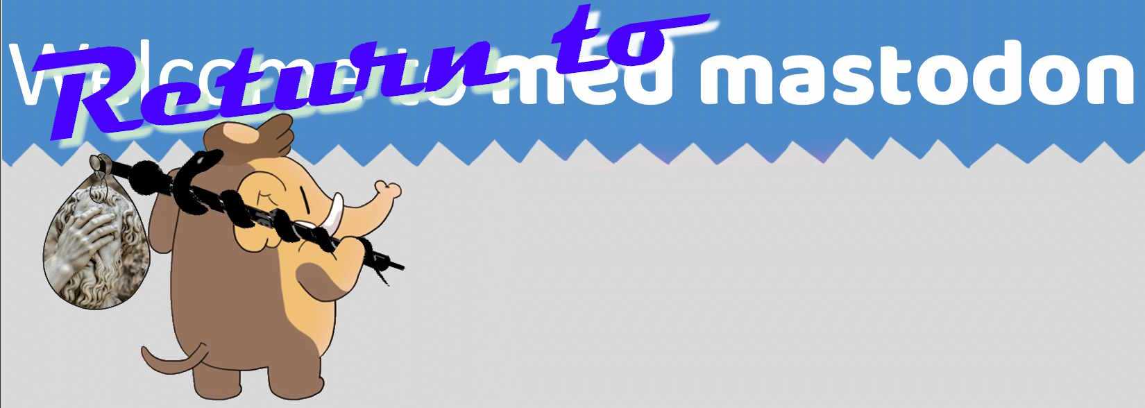 Mastodon's baby elephant searches for a home, carrying the head of a desperate Hippocrates in his bundle.