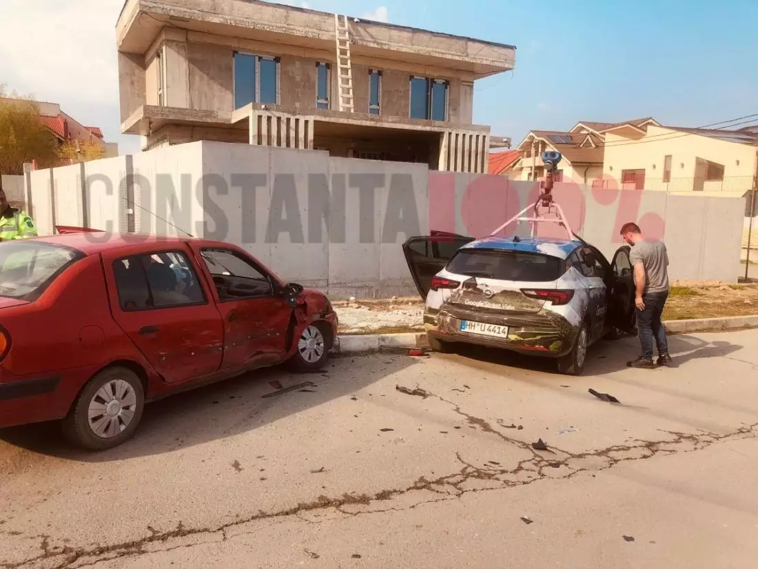 The Google car had a crash with a red car in Romania