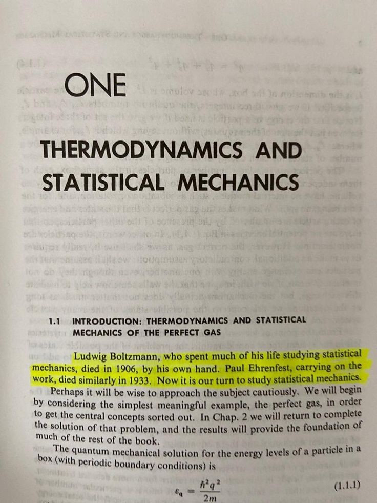 off to learn themodynamics and statistcial mechanics