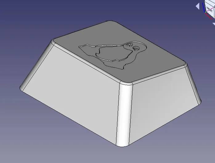 A 3d-model of a Tux keycap.