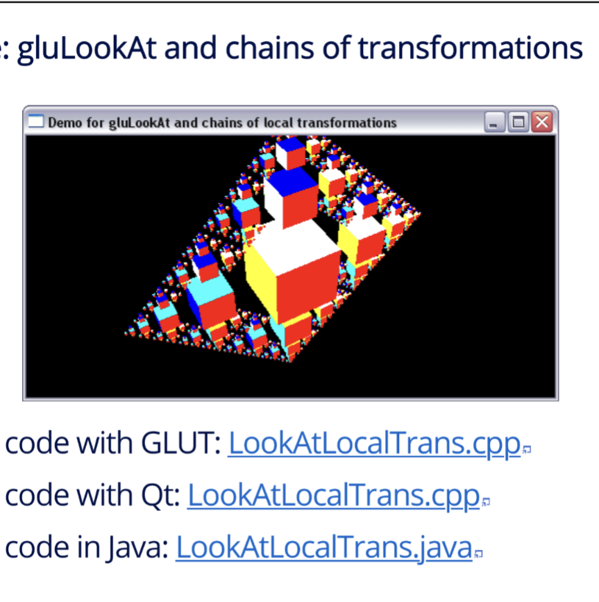 Slide on computer graphics transformations.

Code file is titled LookAtLocalTrans.cpp
